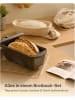 Praknu Gusseisen Brottopf Set Rechteckig 3L mit Gärkörbchen & Leinenbeutel