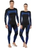 normani 2 x Thermounterhose Lange Skiunterwäsche Unisex in Schwarz/Blau