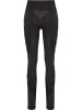 Hummel Hummel Leggings Hmlmt Yoga Damen Atmungsaktiv Schnelltrocknend Nahtlosen in BLACK/ASPHALT MELANGE