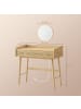 SONGMICS HOME Schminktisch Ellan in Eichenbeige - (B)90 x (H)82 x (T)43 cm