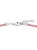 Amor Armband Silber 925, rhodiniert, Textil in Rosa