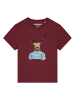 wat? Apparel T-Shirt Hirsch in Weinrot