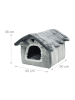 relaxdays Katzenhöhle "Haus" in Grau - (B)45 x (H)38 x (T)50 cm