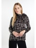 DreiMaster Klassik Damen Langarmbluse in Schwarz Wollweiss