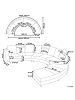 Beliani U-förmiges Sofa ROTUNDE in Braun/Silber - (W) 448 x (H) 76 x (L) 236 cm