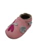 Mejale Rosa Baby-Laufanfänger aus echtem Leder, rutschfeste Sohlen – Libellen-Design