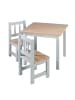 roba Sitzgruppe 'Woody', Tisch & 2 Stühle, Holzdekor & Taupe