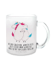 Mr. & Mrs. Panda Glas Einhörner Umarmen mit Spruch in Transparent