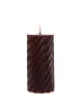 MARELIDA LED Kerze TWIST Echtwachs gedreht flackernd H: 17,5cm in rot
