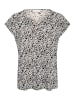 Kaffe T-shirt KAmille Regular fit in Black/Chalk Petit Fleur