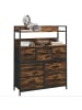 HOMCOM Kommode-79L x 29B x 101H cm-Rustikal-Braun