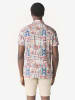 KOROSHI Herren kurzarm-viskosehemd in bunt