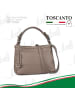Toscanto Leder Schultertasche Toscanto Tasche grau ca. 38cm