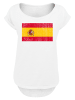 F4NT4STIC Long Cut T-Shirt Spain Spanien Flagge distressed in weiß