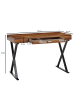 KADIMA DESIGN Schreibtisch | Sheesham/Schwarz, 120x55x78cm, Schublade in Schwarz