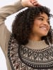 sheego Langarm-Pullover in beige-schoko-gemustert