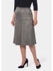 GOLDNER Kurzgröße:  bequemer Rock in Velourslederoptik in stein