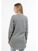 DreiMaster Damen Lange Sweatjacke in Grau Melange