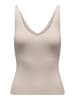 JACQUELINE de YONG Tank Top Oberteil JDYNANNA Shirt Pullover V-neck Ausschnitt in Hellgrau