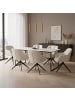 DUBI Möbel 2er-Set: Drehstuhl Mika-Mila in Creme - (B)65 x (H)81 x  (T)66 cm