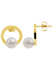 Adeliás Damen Ohrringe – Ohrstecker aus Edelstahl mit Perle in gold
