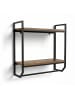 relaxdays Wandregal in Braun/ Schwarz - (B)15 x (H)40 x (T)40 cm