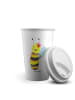Mr. & Mrs. Panda ToGo Kaffeebecher Biene Happy ohne Spruch in Weiß