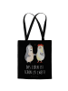 Mr. & Mrs. Panda Tote Bag Pinguin Heirat mit Spruch in Schwarz
