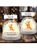 Mr. & Mrs. Panda Schneekugel Fuchs Gitarre mit Spruch in Naturpapier