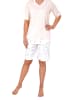 NORMANN Shorty Pyjama Schlafanzug kurzarm T-Shirt Top floralem Muster - 44706 in rosa