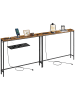VASAGLE 2er-Set: Flurtisch in Braun-Schwarz - (B)200 x (H)80 x (T)15 cm