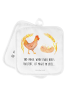 Mr. & Mrs. Panda Ofenhandschuh Huhn Stolz mit Spruch in Weiß