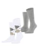 Burlington Socken 2er Pack in Weiß/Grau