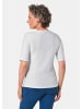 GOLDNER Kurzgröße:  Stretchshirt mit floralem Muster in weiß