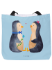 Mr. & Mrs. Panda Tasche Pinguin Pärchen ohne Spruch in Eisblau