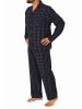 NORMANN langarm Flanell Pyjama Set Schlafanzug zum durchknöpfen - 70908 in schwarz
