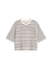 Marc O'Polo Gestreiftes Kurzarm-Sweatshirt cropped in Light Beige