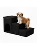 relaxdays Hundetreppe in Schwarz - (B)75 x (H)43 x (T)33 cm