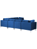 Beliani 7-tlg Modulsofa EVJA in Blau linksseitig