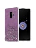 cadorabo Hülle für Samsung Galaxy S9 Glitter in Lila mit Glitter