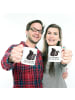 Mr. & Mrs. Panda Plastikbecher Stinktier Sitzen mit Spruch in Weiß