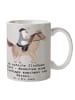 Mr. & Mrs. Panda Coffee Mug Reiten und Rätsel mit Spruch in Grau Pastell
