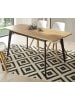 Furn.Design Esstisch Eiche Artisan, schwarz, Küchentisch ausziehbar 140 - 180 x 75 cm