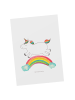 Mr. & Mrs. Panda Grußkarte Einhorn Regenbogen ohne Spruch in Weiß