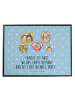 Mr. & Mrs. Panda Schreibtischunterlage Igel Familie mit Spruch in Blau Pastell