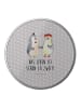 Mr. & Mrs. Panda Erinnerungsbox Pinguin Heirat mit Spruch in Grau Pastell