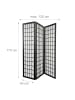 relaxdays Paravent in Schwarz/ Weiß - (B)120 x (H)170 cm