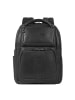 Piquadro Carl Rucksack RFID Schutz Leder 42.5 cm Laptopfach in black