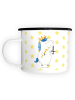 Mr. & Mrs. Panda XL Emaille Tasse Einhorn König mit Schwert ohne... in Weiß