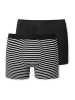 Schiesser Retroshorts 2er-Pack Basic Kids in schwarz/weiß